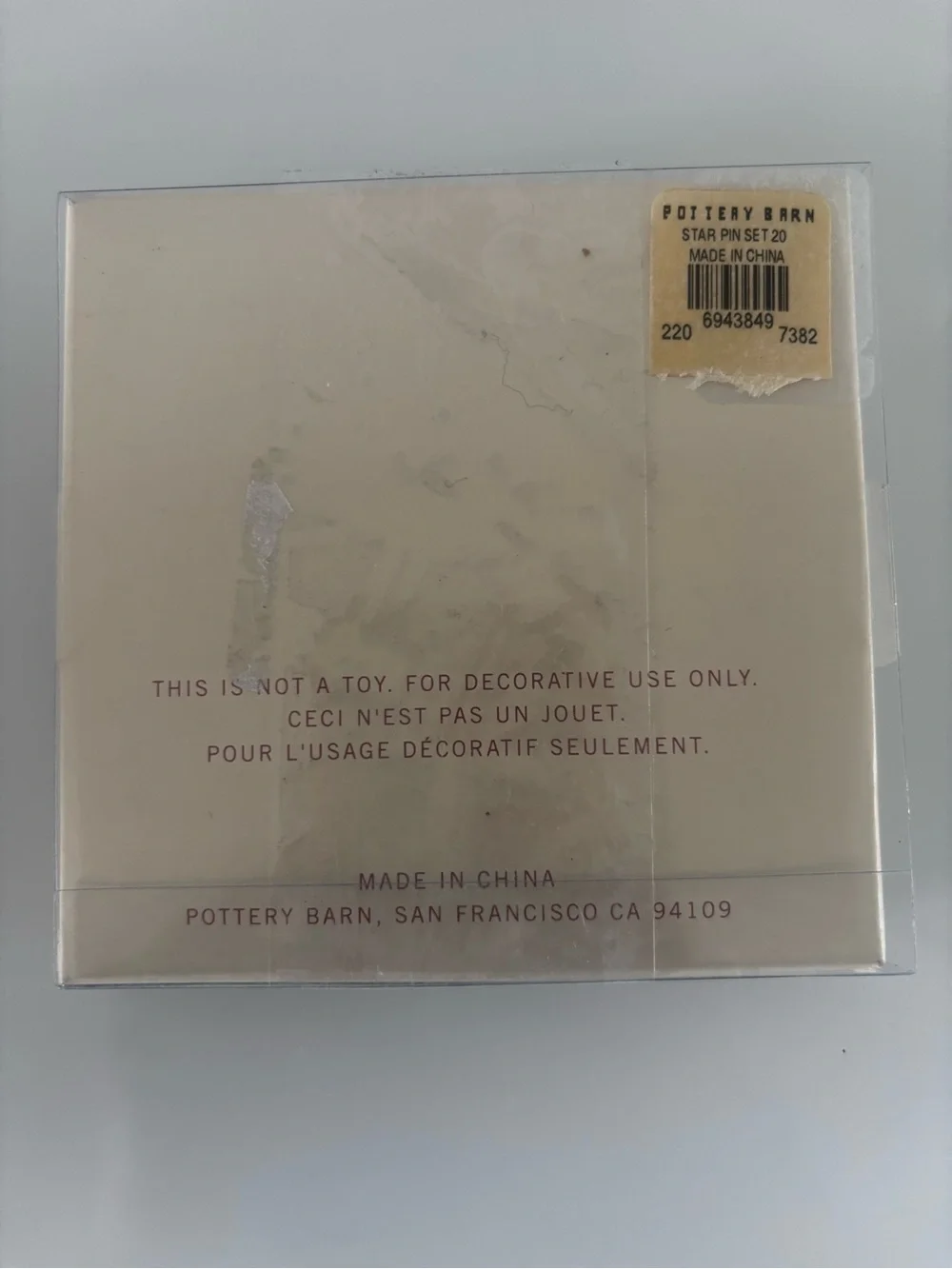 NEW Pottery Barn Architectural Star Pin Set 20 Pins Holiday Decor